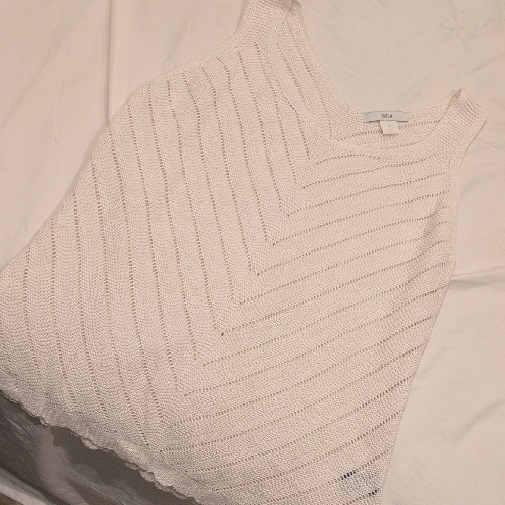 Women's White Knit Tank Top